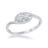 Prata esterlina 1/10th cttw Diamond Ring, 9