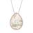 Prata Esterlina de dois tons Teardrop MOP com CZ Border Necklac