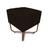 Puff Banqueta Bela Suede Marrom Base Metal Cobre - Vallisa Decor