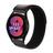 Pulseira de Nylon Nova compatível com Galaxy Watch 4 e Watch 5 / Pro - Preto com Branco