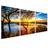 Quadro Decorativo Arvore Por do sol Mar 120x60 Sala Kit 