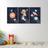 Quadro Decorativo Infantil Aventura Espacial com 3 Telas Cm de Parede para Escola Maternidade Brinqu Tabaco