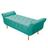 Recamier Estofado Ari 195 cm King Size Suede Azul Tiffany - ADJ Decor