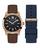 Relógio GUESS para homens, pulseiras intercambiáveis, mostrador azul, 44 mm