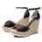 Sandalia em Couro Salto Alto Anabela Sisal Casual Feminina Tira Fivela Conforto Mulher Elegante