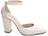 Scarpin Aberto com Fivela Salto 9cm Glamour Noturno em Off White