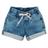 Shorts jeans barra virada