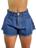 Shorts Jeans Desfiado Godê Feminino C38