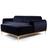 Sofá 3 Lugares com Chaise Esquerdo Base de Madeira Euro 245 cm Veludo Azul - Gran Belo