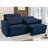 Sofá-Cama Casal 3 Lugares Retrátil e Reclinável Aspen Suede Azul Petróleo
