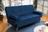 Sofá Cama Pérsia 3 Lugares Suede Velut Azul Marinho - King House