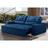Sofá Retrátil e Reclinável 3 lugares com Molas 1,80m Lais Suede Azul Adonai Estofados