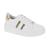 Tênis Flatform Strass Detalhe Metalizado Croco Branco/Ouro Vizzano