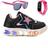 Tenis Infantil De Led Meninas Estrela Holografico Casual LIGHT + Oculos Relogio