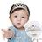 Tiara Coroa Infantil Estrela Festa Strass Pedra Brilhante Faixa Elástica 13cm