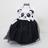 Vestido infantil de festa luxo preto de panda pandinha (tam 1 ao 4) cod.000144