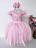 Vestido infantil Vila Lele Rosa Bebe c/ aplique borboletas