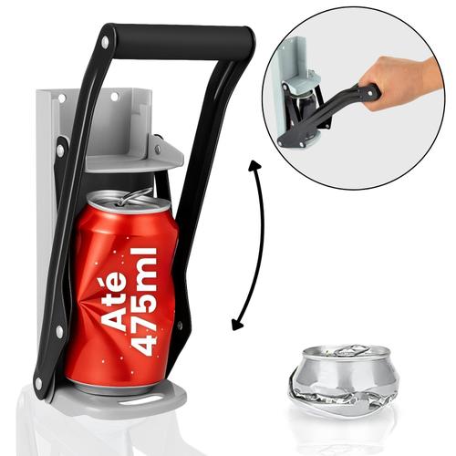 Amassador De Latinha 475ml Reforçado Lata Grande Cerveja Com Abridor De Garrafa
