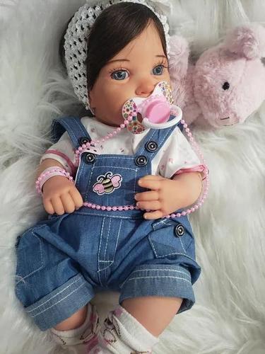 Bebê Reborn Olho Aberto, Baby Brink, Rosa