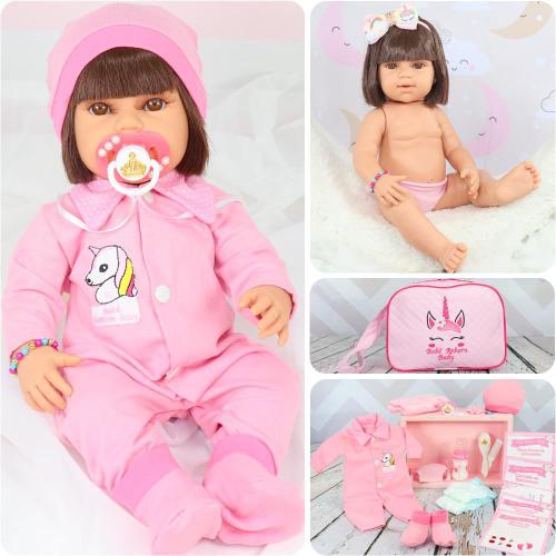 Boneca Bebê Reborn 100% Silicone com Pijama + Mamadeira - Milk Brinquedos - Boneca  Bebê - Magazine Luiza