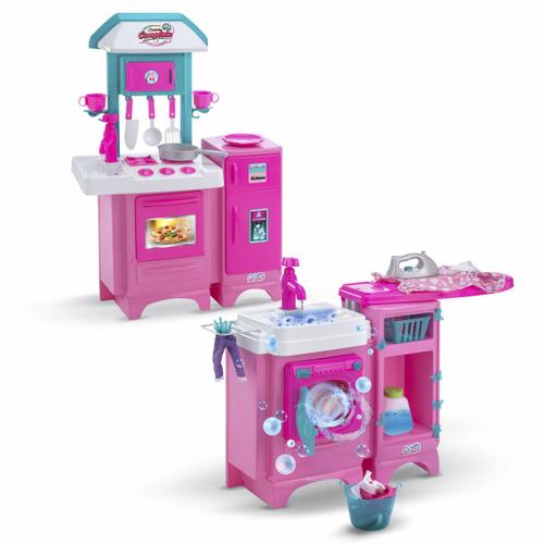 Cozinha Infantil Barbie C/ Panelinhas + Roupa Completa Jogo