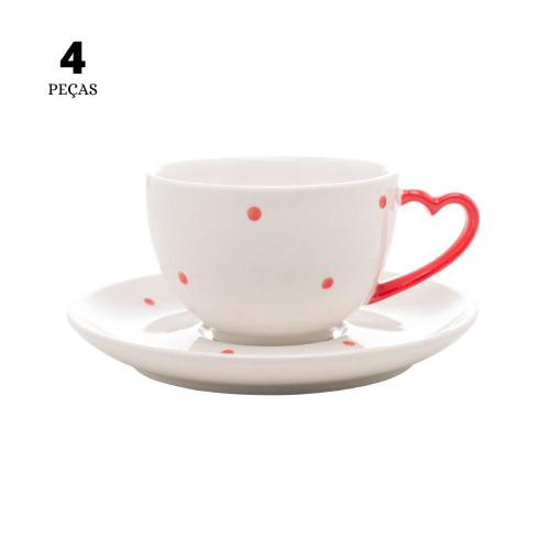 Jogo de Chá em Cerâmica com Bule Marrom 12 peças Util Utilidades