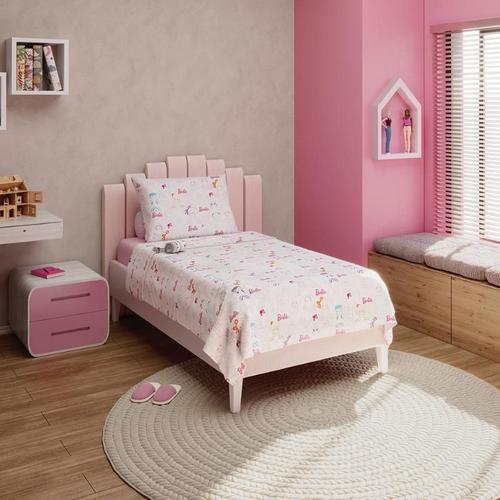 Jogo de Cama Solteiro Lepper Barbie Sereia 2 Peças Rosa - Compre