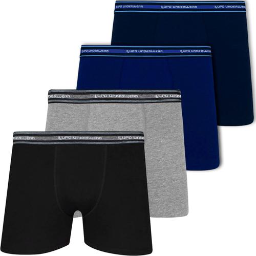 Kit 4 Cuecas Boxer Lupo Original Em Algodão Adulto Box Masculina Confortavel Atacado 523