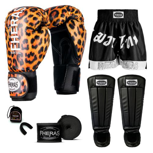 Kit Boxe Muay Thai Fheras Top Onça (03000396)