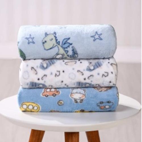Kit com 3 Manta Bebê Microfibra Soft Cobertor de Bebê Meninos Mantinhas 70 cm x 100cm