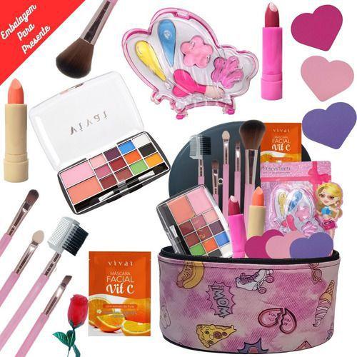 Kit Maquiagem Infantil Polibrinq Unhas Com Tatuagens MK05