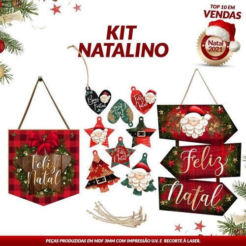 Enfeites de Natal Placa Para Decoração Com Cordão Frase: Ho Ho Ho, Feliz  Natal