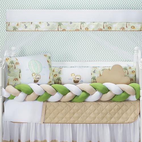 Kit Mini Berço 10 Pçs - Rei do Kit berço Safari Verde