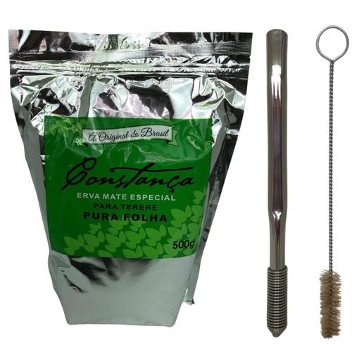 Kit Coquinho Natural Pé Metal Uruguaio /Térmica 1L / Bomba Inox 19 cm /  Mateira Recouro