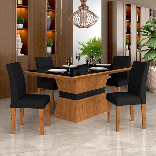 Conjunto Mesa de Jantar e 4 Cadeiras Karla Indekes