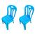 02 Cadeiras Infantil de Plástico Para Estudar Desenhar e Brincar Diversas Cores Azul