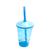 10 Copos Twister Com Tampa e Canudo Cristal Colorido 400ml Azul Bebe