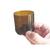 10 Pote De Vidro Para Vela, Mini Vaso, Decoração de Mesa Kit Marrom Âmbar