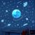 135 Img Adesivos Brilham no Escuro Fosforescente Super Lua, UFO, Estrelas Azul - Decoração Quarto Infantil Azul Neon