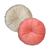 2 Almofadas Redonda Veludo Rendy Várias Cores Rosa Coral e Bege