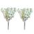 2 Buques Flor Cerejeira Artificial 5 Galhos Grande Decoração Branco
