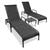 2 Cadeiras Catar em Fibra Sintética Para Jardim + Mesa de Centro Preto