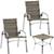 2 Cadeiras Emily em Aluminio Para Area Externa e Mesa de Centro Garden em Alumínio Trama Original Cappuccino