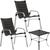2 Cadeiras Emily em Aluminio Para Area Externa e Mesa de Centro Garden em Alumínio Trama Original Pedra Ferro
