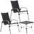 2 Cadeiras Emily em Aluminio Para Area Externa e Mesa de Centro Garden em Alumínio Trama Original Preto