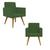 2 Cadeiras Poltronas para Sala Escritório  Balaqui Decor Verde