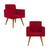 2 Cadeiras Poltronas para Sala Escritório  Balaqui Decor Vermelho