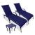 2 Cadeiras Reguláveis para Área Externa Julia com Mesa de Centro Azul