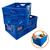 2 Caixa Cesto Dobrável 60 L Organizadora Multiuso até 20 kg Empilhável Leve Resistente Para Supermercado Roupa Brinquedo KIT AZUL