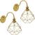 2 Luminárias Arandela de Parede Aramada Diamante P Industrial Retro Vintage Agp Ilumini Dourado